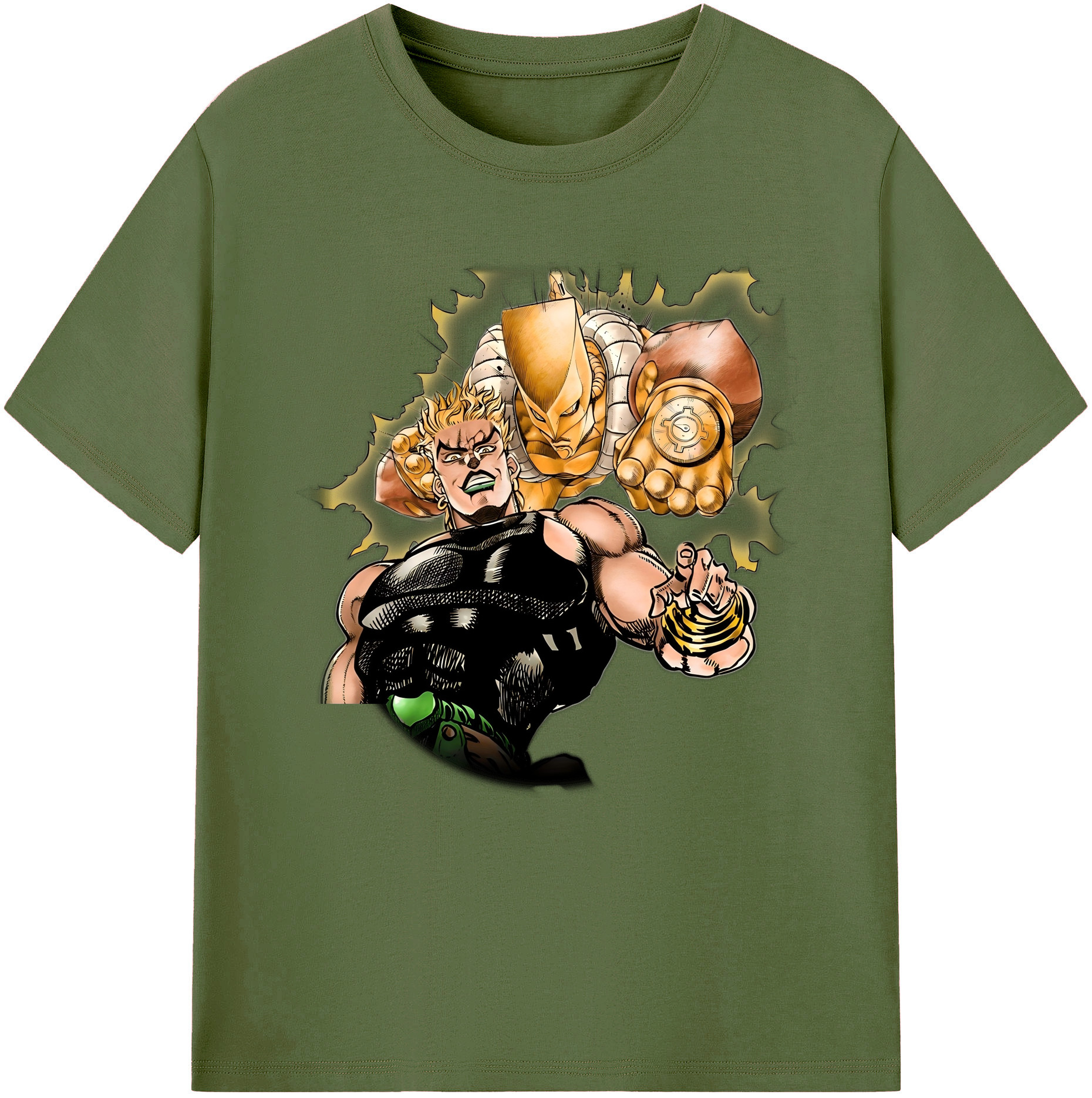 （画像用） ジョジョの奇妙な冒険 ディオ?ブランドー JoJo's Bizarre Adventure Dio Brando 綿100％半袖Tシャツ（フロントプリント）